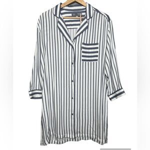 Pretty You London striped night shirt oversized feminine spring loungewear